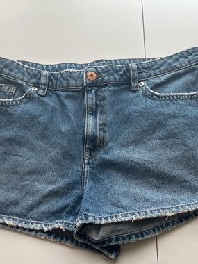 H&M Blue Denim High-Rise Jean Shorts